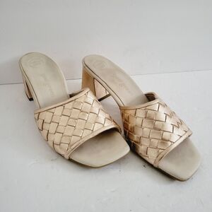 NEW Paul Green Tisha Rose Gold Heel Slide Sandals Size 8.5